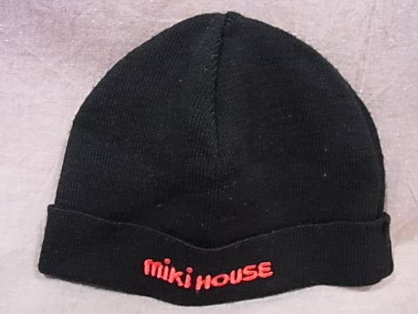 Ω Miki House Ω* pretty for baby knitted cap *# black # made in Japan 