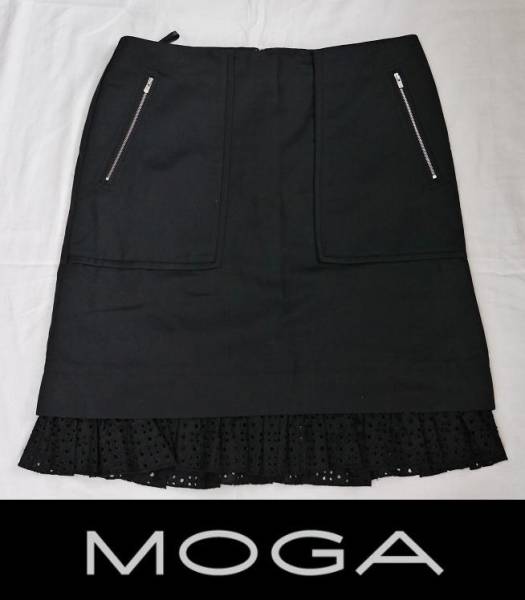 MOGA レースフリル ひざ丈スカート ブラック BIGI ビギモガ 11号_画像1