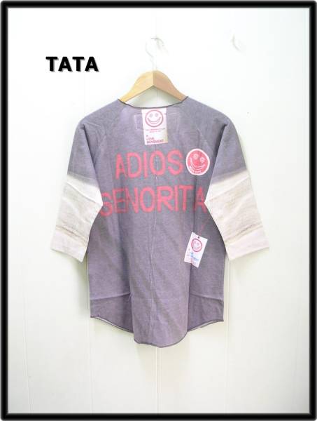 M【TATA トーキングアバウト ALM adios転写カットソーtシャツ】_画像1