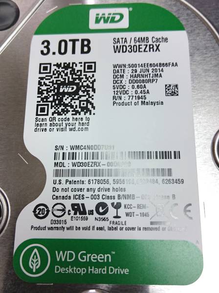 ★BUFFALO LinkStation NAS LS-QL用3.0TB HDD【美品・中古品！】_画像2