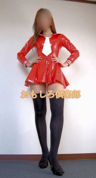  lustre PVC long sleeve sailor manner costume for women red color L number 