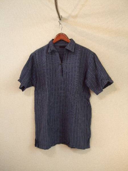 ROADRUNNERブルーストライプ半袖シャツ（USED）72414_画像1