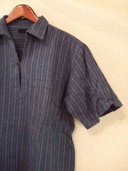 ROADRUNNERブルーストライプ半袖シャツ（USED）72414_画像2