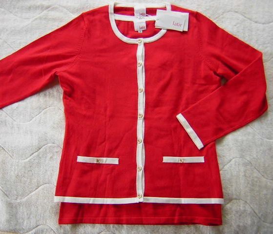 タグ付き?未使用◆ラティールLATIR／アンサンブルニット9號赤／長期保管品