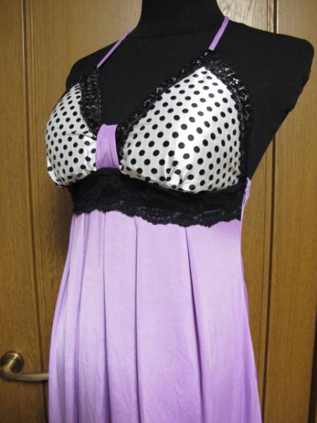Pinkbreath dot pattern holder neck dress purple size M