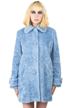 Chloe sevigny opening ceremony blue fur coat