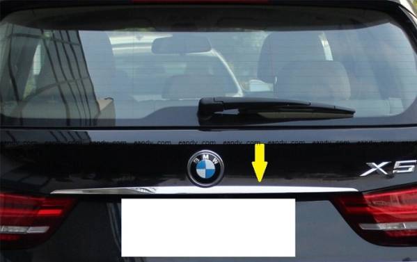 即納14-BMW X5 F15 クロームメッキ鏡面ミラー仕上リア トランク リッド ハッチ ゲート カバー トリム ガーニッシュ スポイラー エアロ2014-_画像1