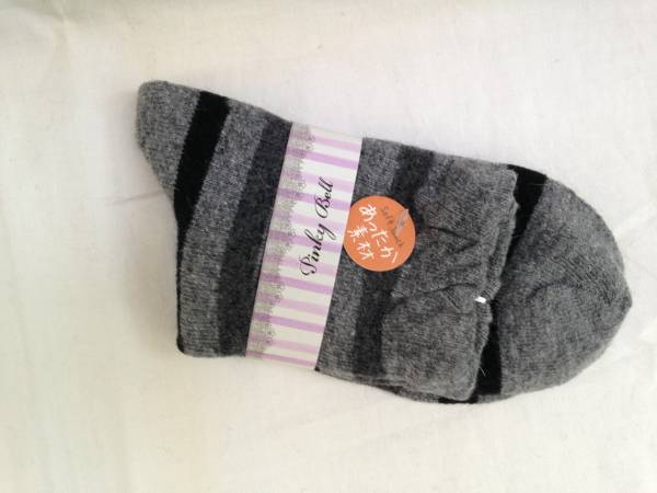  new goods warm material border socks / socks gray 