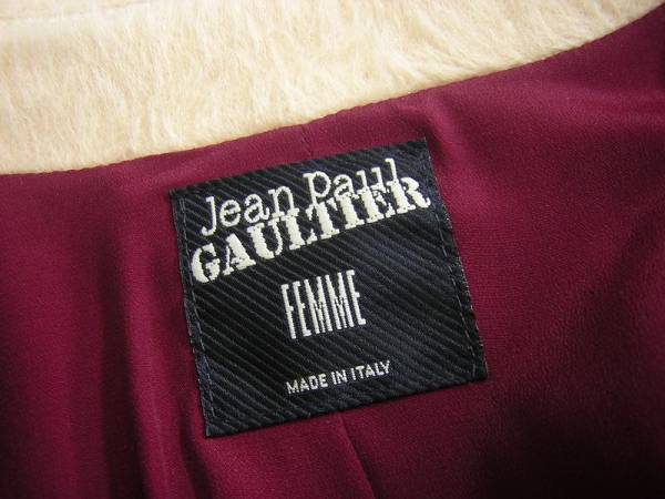 未使用　Jean Paul GAULTIER　ジャンポール・ゴルチエ　FEMME　イタリア製　アルパカ　ロングコート_画像3