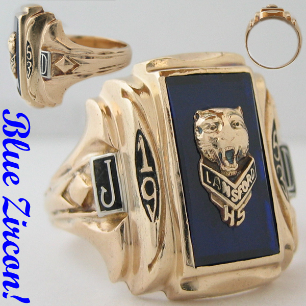* including postage SALE* college ring 1953 blue ArtDeco Vintage goods immediately!!!