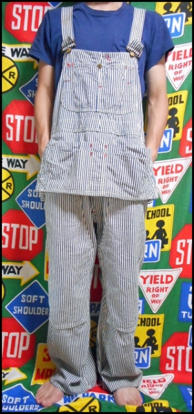 * редкий Work фартук *Made in USA производства America производства COWDENka ude n Vintage Hickory полоса комбинезон 40s40 годы 50s50 годы отходит знак 