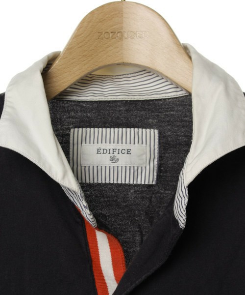 □EDIFICE/エディフィス 1B ７分袖 ポロシャツ/紺/メンズ/M(42)
