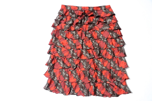 モスキーノ チープアンドシック MOSCHINO cheap&chic りんご柄 シルク ひざ丈タイトスカート IT38/S 2點(diǎn)以上ご落札で送料無(wú)料