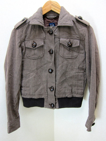 ■GAP/ギャップ★ブラウン系コットンツイード調(diào)ジャケットXS■#G