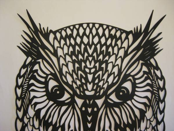 ヤフオク 切り絵 ふくろう ミミズク 顔