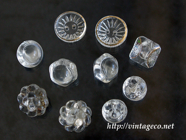 V.Co antique glass button ( clear ) 10 piece set &#12881;