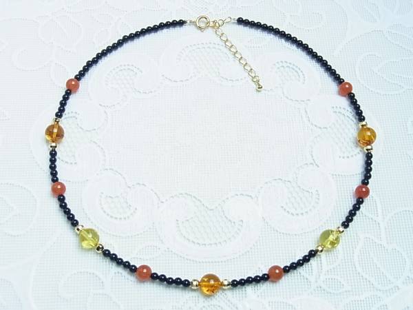 [ limit market ]* free shipping * natural amber * design necklace *N