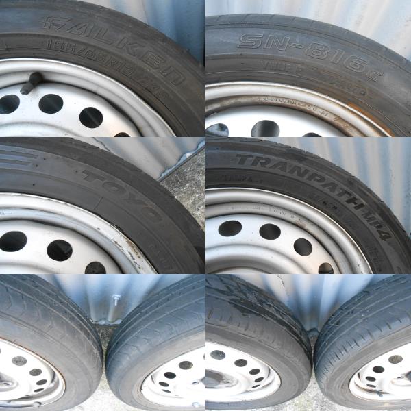 鉄ホイル　13×4.5JJ　PCD100　4穴　155/65R13　TOYO FALKEN