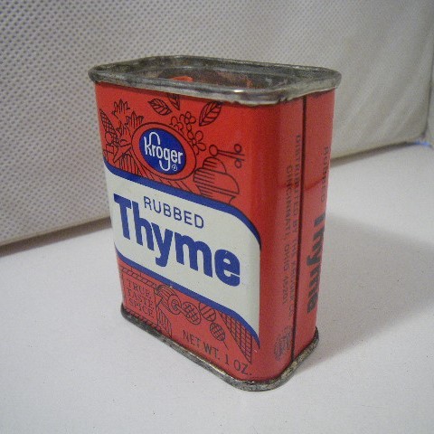 ビンテージ スパイス缶 KROGER Thyme d239_画像1