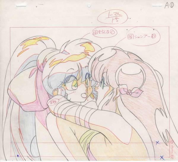OVA『らんま1/2』女らんまとシャンプーのセル画。背景動画付 OVA『らんま1/2』女らんまとシャンプーのセル画。背景動画付