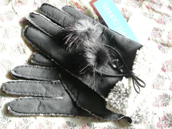 CapriGuanti Capri gun ti leather gloves mink .s.-do black 