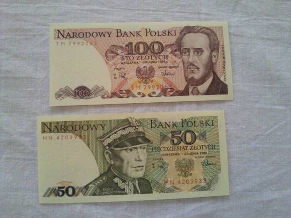 ポーランド共和国 紙幣 2枚セット 50・100ズウォティ　美品_画像1