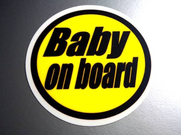 BC* yellow BABY on board sticker B* baby _ car (1