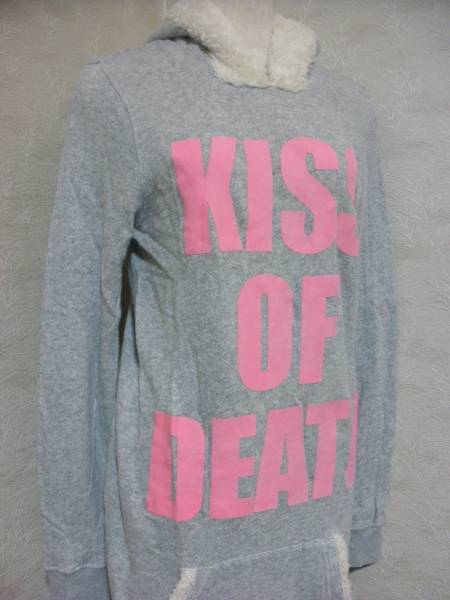 WWL ワールドワイドラブ！ボア付 ロングパーカ― KISS OF DEATH