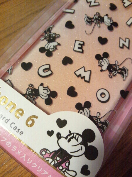 ◆送料無料◆iPhone6/6s セミハードケース★Disney★ミニーマウス (ラメ入り半透明)　 ＜ストラップホール付＞ PG-DCS856MNE