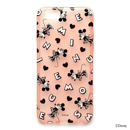 ◆送料無料◆iPhone6/6s セミハードケース★Disney★ミニーマウス (ラメ入り半透明)　 ＜ストラップホール付＞ PG-DCS856MNE