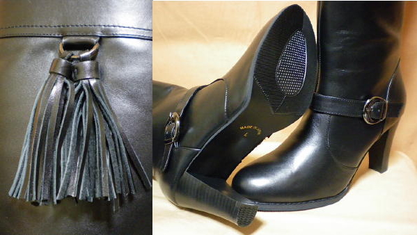 anysis★組曲★タッセルレザーブーツ★新品★難あり★黒★L(fēng)