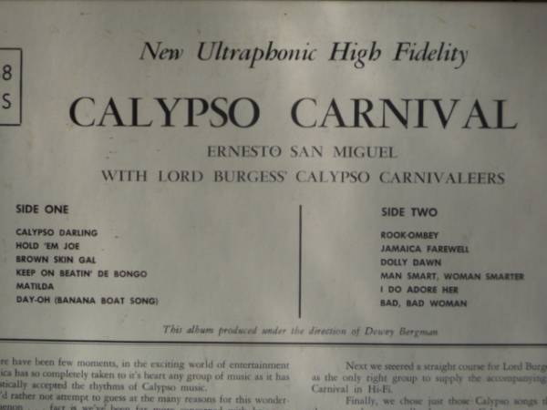 LORD BURGERSS/CALYPSO CARNIVALー1568?。↙P）