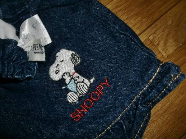 ■PEANUTKIDS?SNOOPY?刺しゅうデニムスカート?100■
