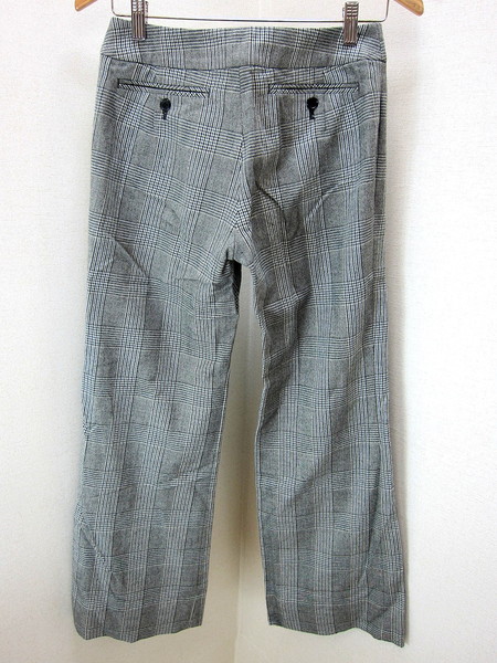  Kumikyoku * KUMIKYOKU серый проверка шерсть слаксы брюки 2 размер простой надеты поворот быть эффективным! чистый . бизнес офис режим ##1968
