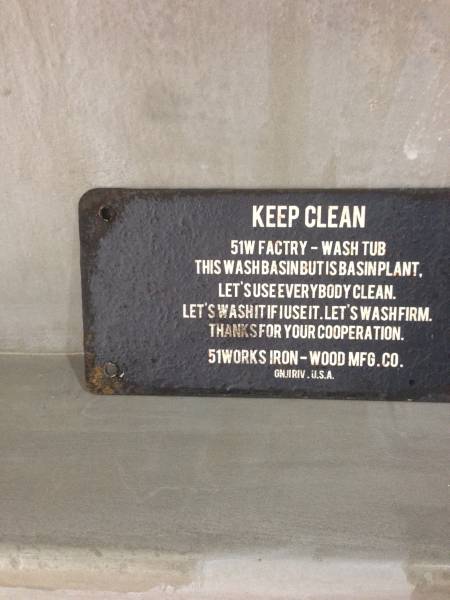 数量限定　FOISP-KC　アイアン　サイン　鉄看板　KEEP CLEAN　清潔に保とう　看板　標識　表示　警告　インダストリアル　オーダー可能_画像1