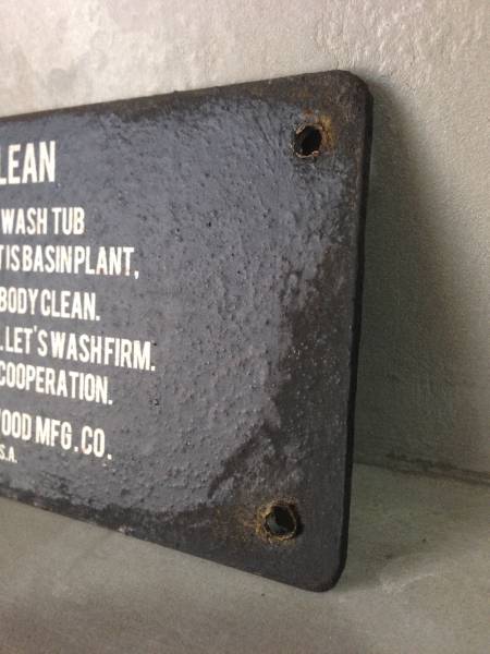 数量限定　FOISP-KC　アイアン　サイン　鉄看板　KEEP CLEAN　清潔に保とう　看板　標識　表示　警告　インダストリアル　オーダー可能_画像3