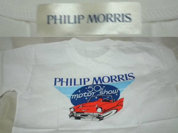 PHILIP MORRISロゴTシャツ(白,50s motor show)。_画像2