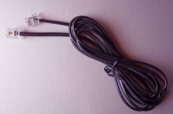 ===2 core modular cable 2m ( black )