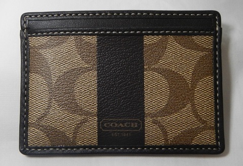 出産祝いなども豊富 コーチ　COACH　メンズ　レディース　カードケース　茶色　ブラウン　シグネチャー　名刺入れ　ビジネス　PVC　レザー　小物　新品　未使用 その他