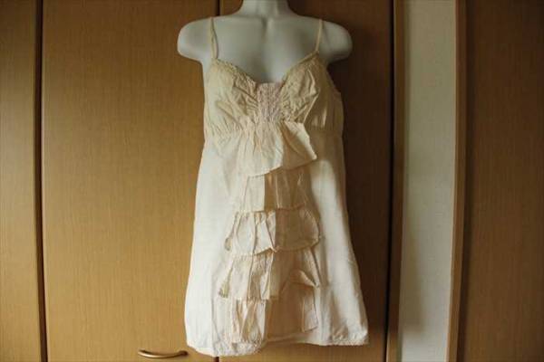 * limited time price cut lining attaching cotton Cami dress light beige group size М/7600 jpy *