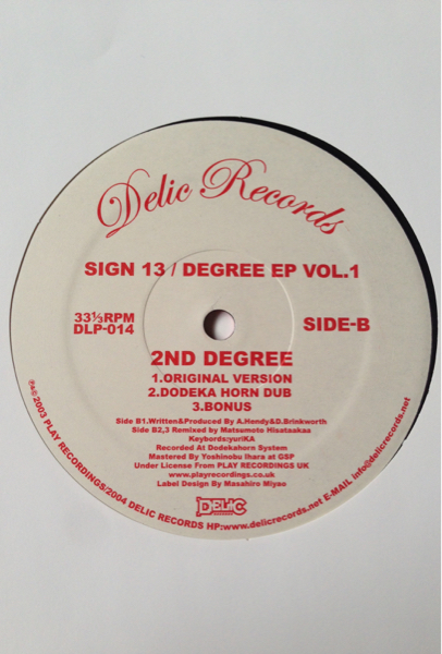 ●SIGN 13 / DEGREE EP VOL.1● DELIC RECORDS latin ras kaz_画像2