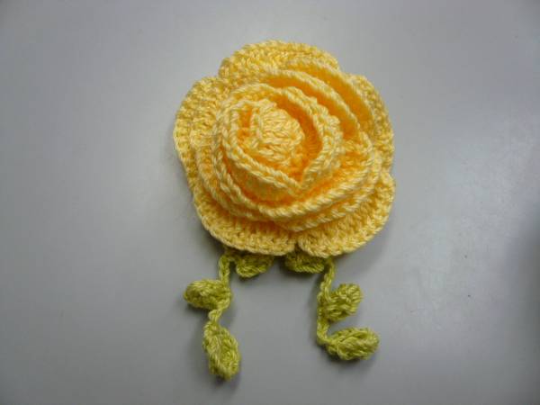 NY/ new / immediately *NY small articles author / hand made * rose barrette / knitted LY