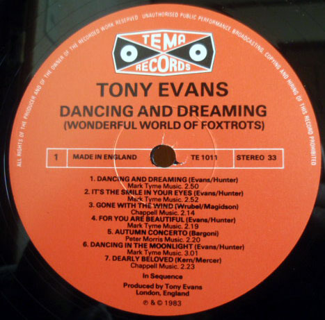 試聴 希少盤 TONY EVANS / DANCING&DREAMING □UK orig jazz サバービア オルガンバー_画像3