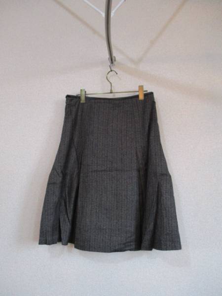 iCB茶ヘリンボーンプリーツスカート サイズ11（USED）111315_画像3