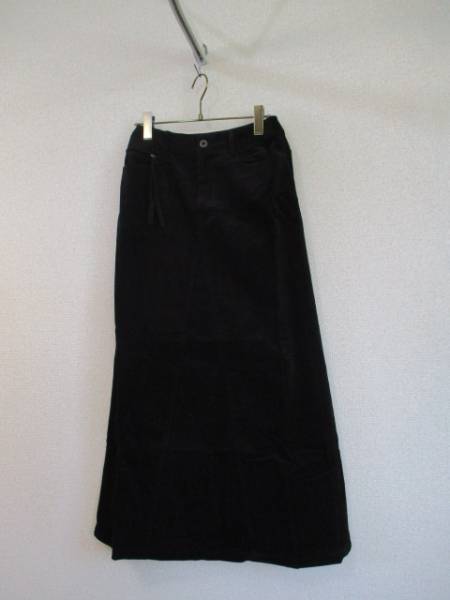 TABASA黒コーデュロイAラインロングスカート（USED）91016_画像1