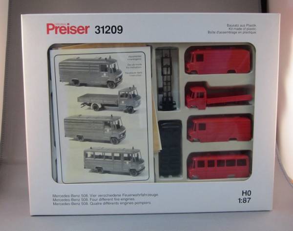 Preiser Fire Department Set 4 MB 508 Trucks _画像1