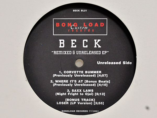 [限界最安値/ウォッチ7/即決2,500円/Discogs未登録/ヴァイナル・オンリー音源/FUJI ROCK/フジロック 出演] Beck Remixed & Unreleased LP_画像2