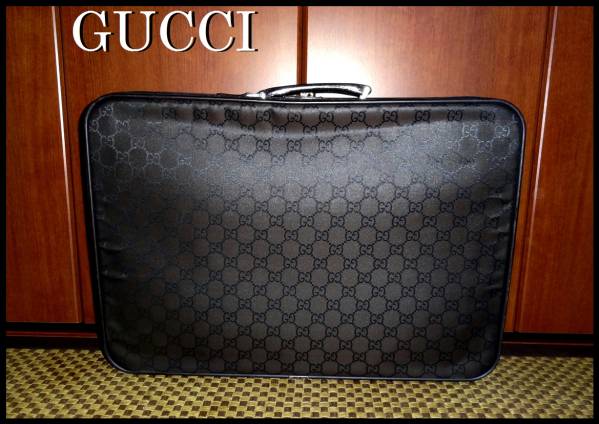 GUCCI 大型トラベル トランクバッグ グッチ 旅行 鞄 GG 茶色 BAG-