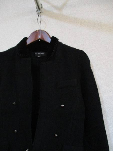 JILSTUART黒ボタン付きニットジャケット(USED）112015)