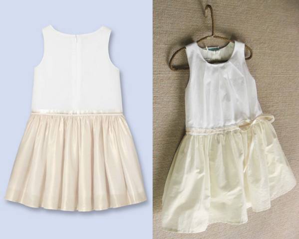 キッズベビー服ワンピース ベージュ★/カジュアル パーティードレス バースデー撮影 100cm /